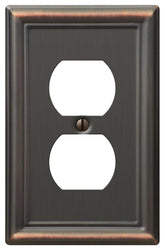 Amerelle Chelsea 149DDB Receptacle Wallplate, 2 -Gang, Steel, Bronze